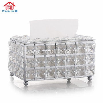 Light Luxury Crystal Art Tissue Box Creative Napkin Carton Storage Box of Living Room Desk Decorations